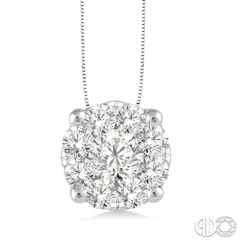 14k Diamond Illusion Cluster Pendant