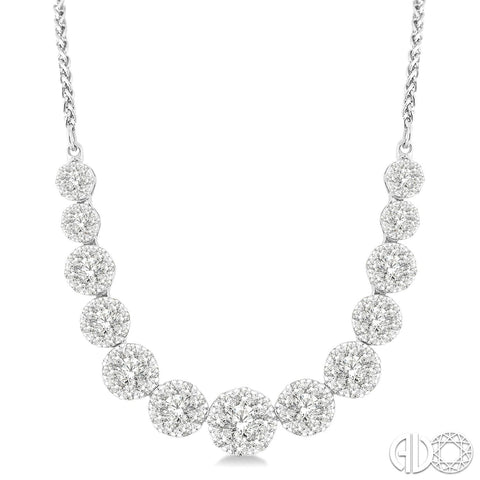 14k Diamond Illusion Cluster Necklace