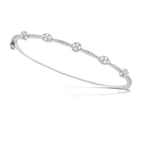 14k White Gold Diamond bangle