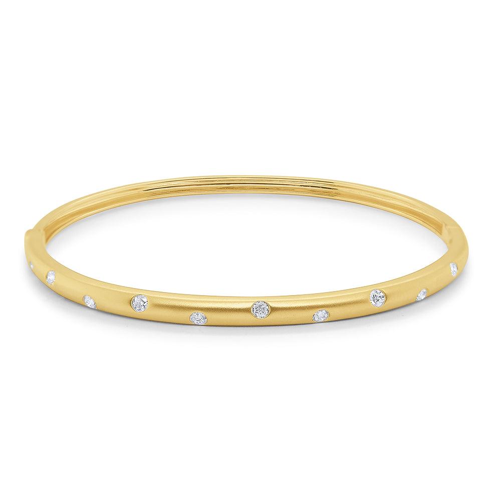 14k Yellow Gold Diamond Bangle