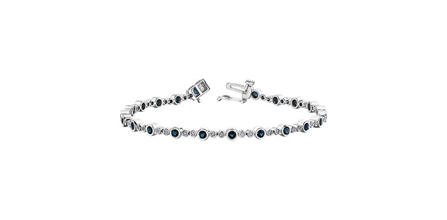 10k White Gold Diamond & Sapphire Bracelet | 0.33cttw | Whistler Keepsake