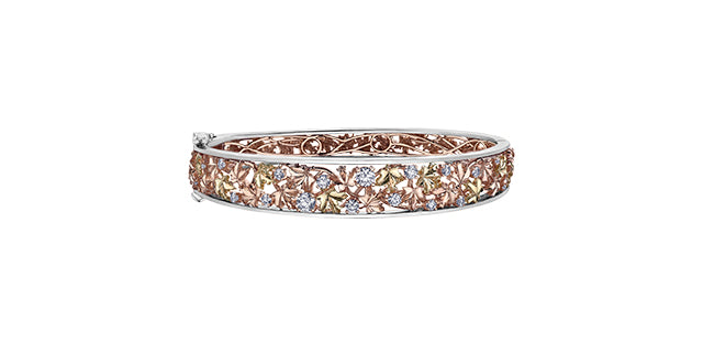 14k Tri-Color Gold Fall in Love Canadian Diamond Bracelet