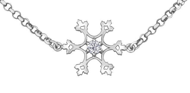 14k Canadian Diamond Snowflake Bracelet