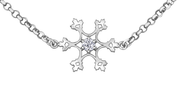 14k Canadian Diamond Snowflake Bracelet