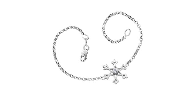 14k Canadian Diamond Snowflake Bracelet