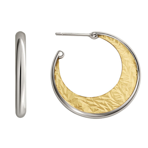 Sterling Silver Half Moon Hoop Earrings