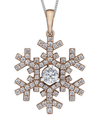 14k Canadian Gold Diamond Snowflake Necklace | 0.44cttw | Whistler Winter Keepsake