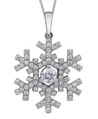 14k Canadian Gold Diamond Snowflake Necklace | 0.44cttw | Whistler Winter Keepsake