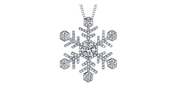 14k White Gold Canadian Diamond Snowflake Pendant | 0.70cttw | Whistler Winter Keepsake