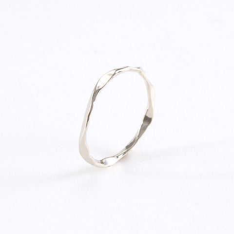 14k Gold Hand Hammered Single Band
