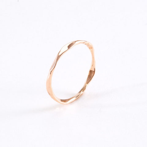 14k Gold Hand Hammered Single Band