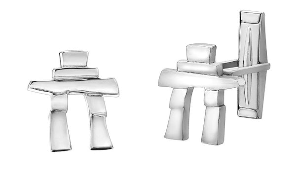 Sterling Silver Inukshuk Cufflinks