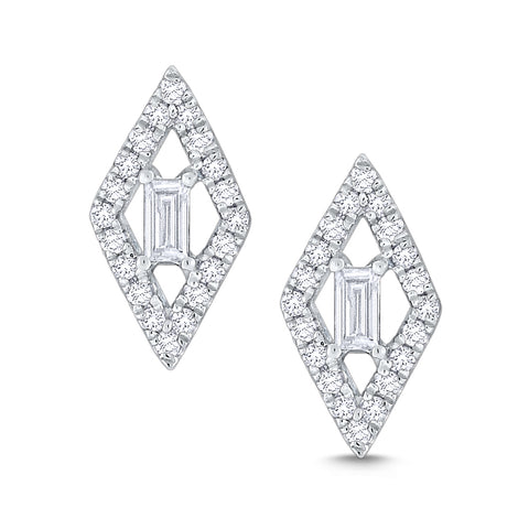 14k Diamond Marquise Shape Stud Earrings