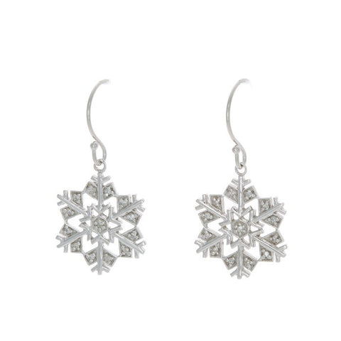 14k Single Cut Diamond Snowflake Earring