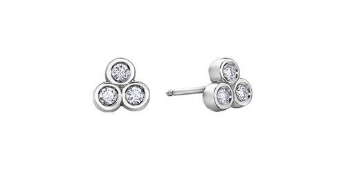10k White Gold Diamond Cluster Stud Earrings | 0.20ct | Whistler Keepsake
