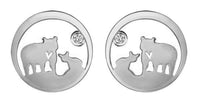 14k White Gold Canadian Diamond Jeanie Bear Stud Earrings | Ethical Luxury Keepsake