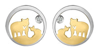 14k Two-Tone Canadian Gold Diamond Jeanie Bear Stud Earrings | Ethical Luxury Gift