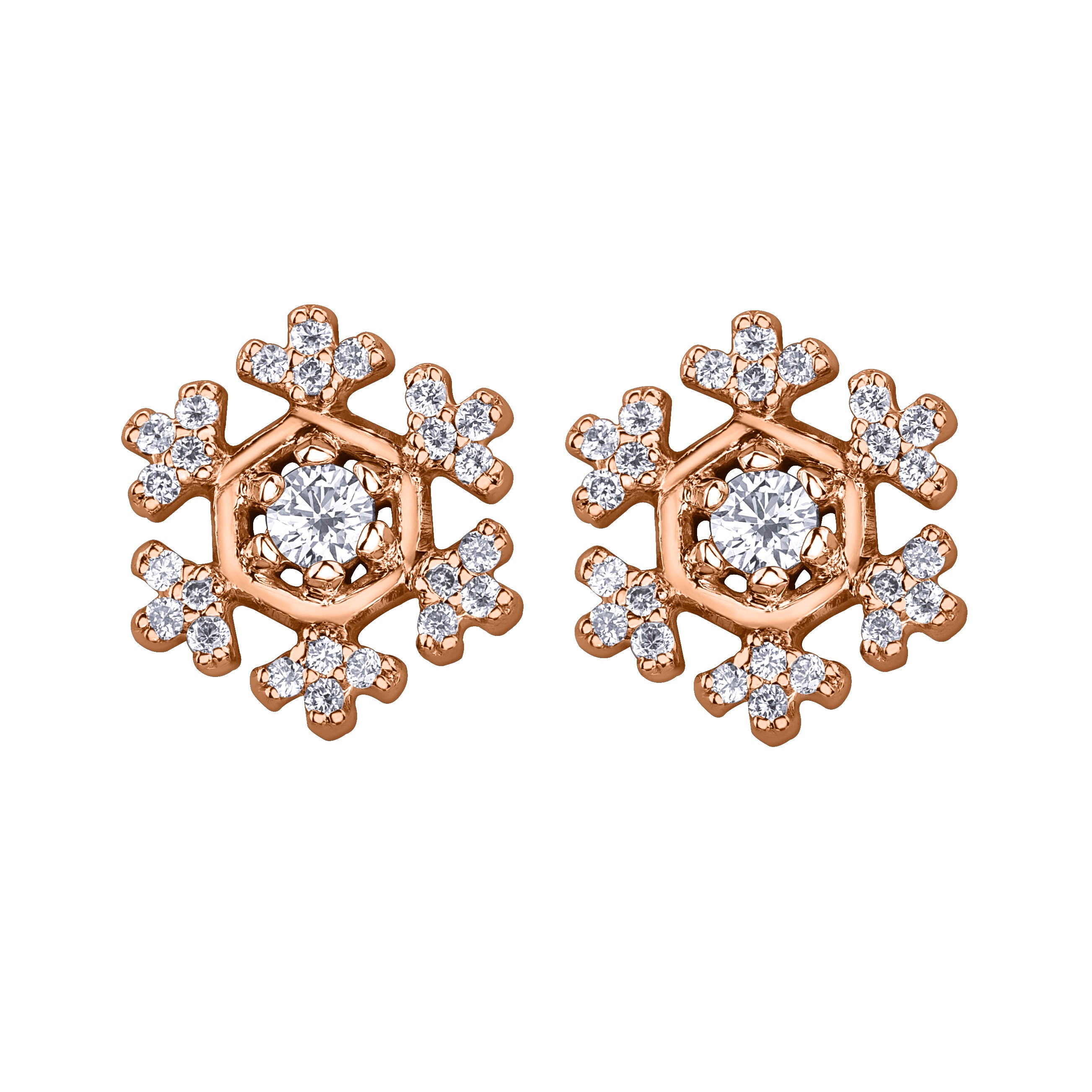 Maple Leaf Diamonds Winter Snowflake Earring Jackets JJ1005