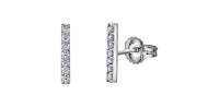 10k White Gold Diamond Bar Stud Earrings | 0.14ct | Whistler Keepsake