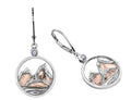 Sterling Silver & Rose Gold Canadian Diamond Whistler Mountain Earrings | Alpenglow | Whistler Keepsake