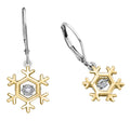 10k Canadian Diamond Snowflake Earring