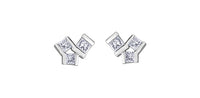 10k White Gold Canadian Diamond Princess Cut Cluster Stud Earrings | 0.24ct | Whistler Keepsake