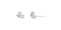 10k White Gold Canadian Diamond Princess Cut Cluster Stud Earrings | 0.24ct | Whistler Keepsake
