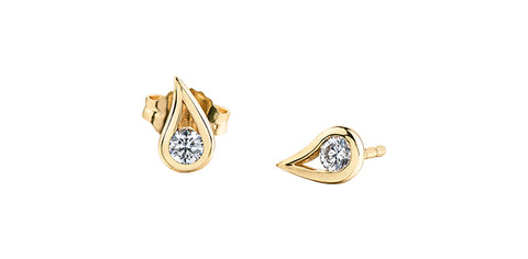 14k Gold Canadian Diamond Stud Earrings