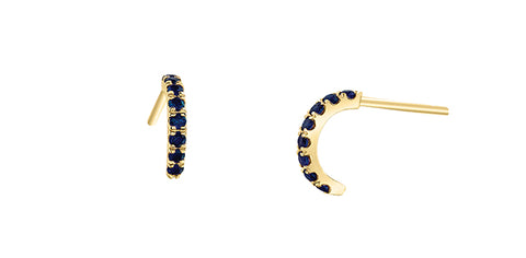 10k Sapphire Half-Huggie Earrings