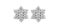10k White Gold Diamond Snowflake Stud Earrings | 0.30cttw | Whistler Winter Keepsake