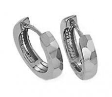 14k Polished and Hammered Huggie Earrings