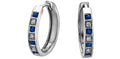 10k Sapphire and Diamond Huggie Earrings
