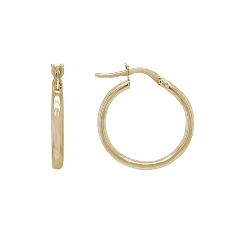 14k Gold High Polish Hoop Earrings