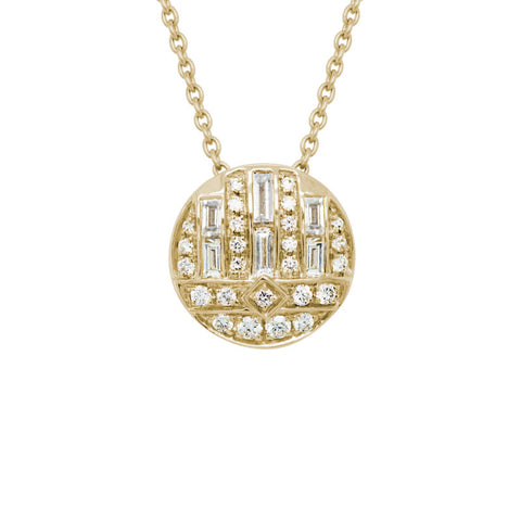 14k Yellow Gold City Skyline Pendant