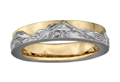 Inukshuk Mountain Scene Ring