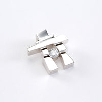 14k White Gold Canadian Diamond Inukshuk Pendant — Small