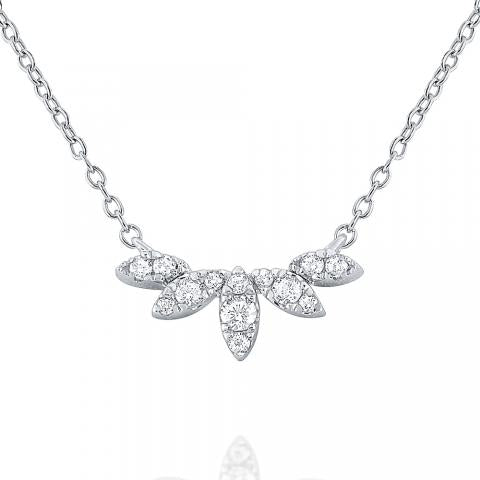 14k White Gold Diamond Tiara Necklace