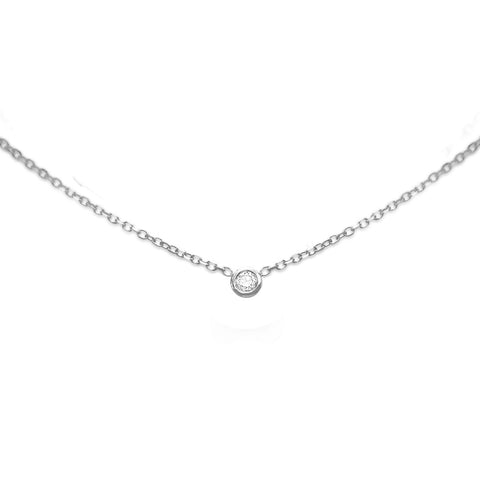 14k White Gold Diamond Pendant