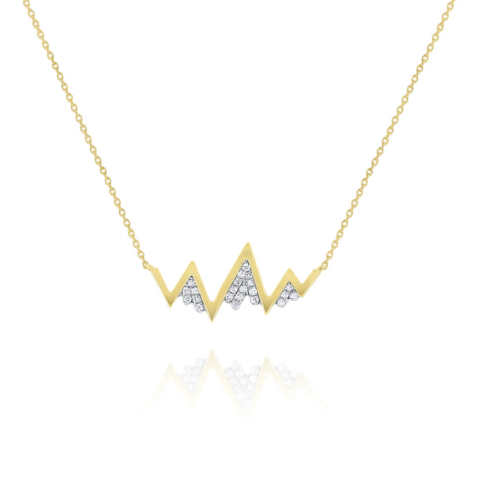 14k Yellow & White Gold Diamond Whistler Mountain Necklace | Small | Whistler Blackcomb Keepsake