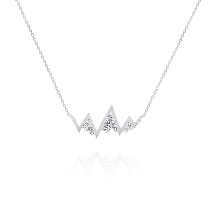 14k White Gold Diamond Whistler Mountain Necklace | Small | Whistler Blackcomb Keepsake