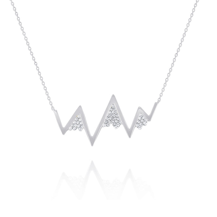 14k White Gold Diamond Whistler Mountain Necklace | Whistler Blackcomb Luxury Keepsake