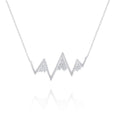 14k White Gold Diamond Snow Capped Mountain Pendant | Large Whistler Keepsake