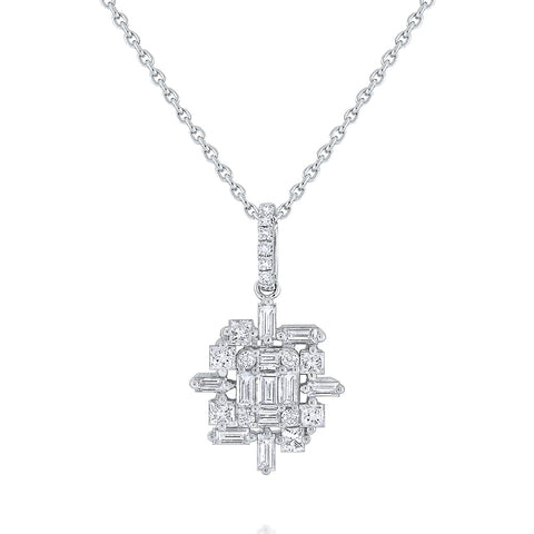 14k White Gold Diamond Winter Frost Pendant