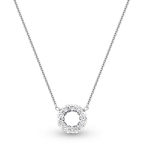 14k White Gold Diamond Mini Cheerio Pendant