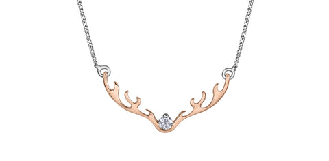 10k Canadian Diamond Antler Pendant