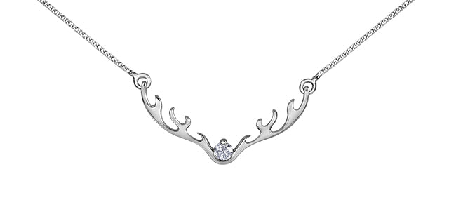 10k Canadian Diamond Antler Pendant