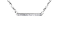 10k White Gold Diamond Horizontal Bar Pendant | 0.06ct–0.10ct | Whistler Keepsake
