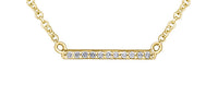 10k Yellow Gold Diamond Horizontal Bar Pendant | 0.06ct–0.10ct | Whistler Keepsake