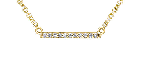 10k Multi Diamond Bar Pendant
