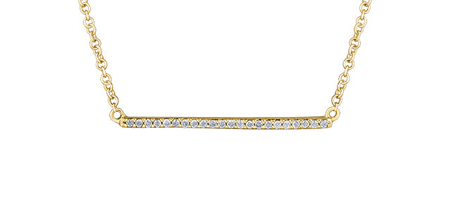 10k Yellow Gold Diamond Horizontal Bar Pendant | 0.06ct–0.10ct | Whistler Keepsake